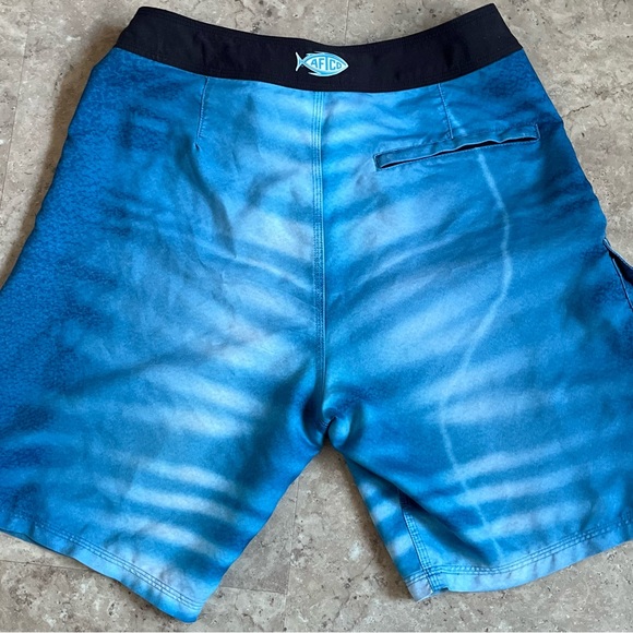 Aftco Shorts Trunks Men’s Size 25 Blue Water Nylon Fishing Outdoor Swimming - Picture 9 of 10